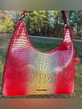 Brahmin Iridescent Tabitha Dragonfruit Ombre Mini Melbourne Shoulder Bag